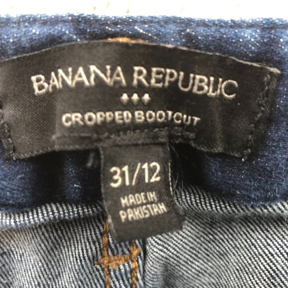 Banana Republic Womens Jeans 31/12 Cropped Bootcut Leg Blue Dark Denim Casual - Picture 3 of 14